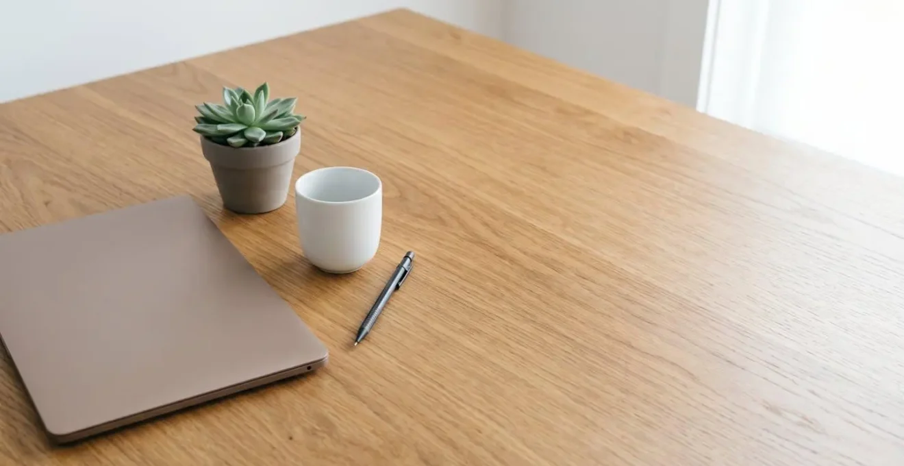 A minimalist, strategic workspace viewed from above, representing the clear thinking required for making a business structure decision.