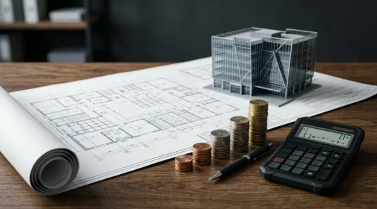 Professional business financing concept for commercial mortgage with twenty percent deposit requirement