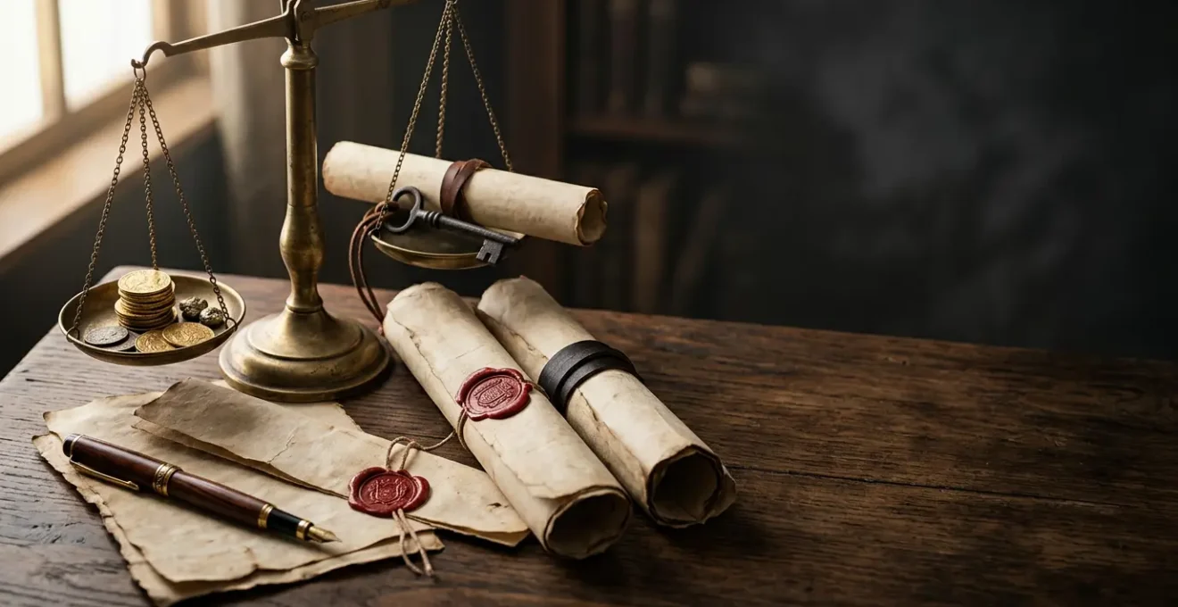 Financial planning documents and estate protection concept with strategic planning elements