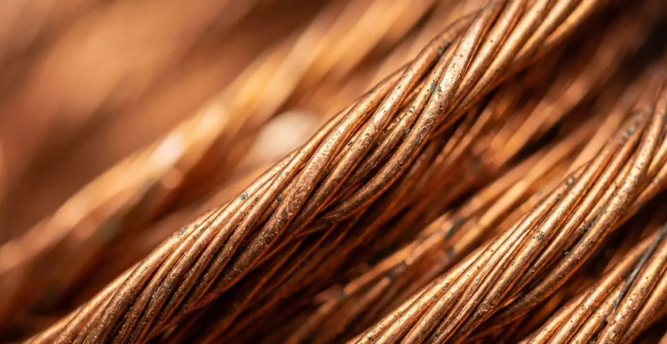 Macro close-up of copper wire representing Dr. Copper as an early economic recovery indicator