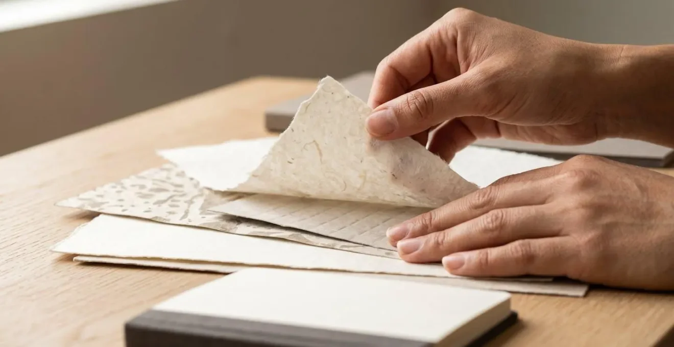 Close-up hands organizing financial payment documents with intentional allocation