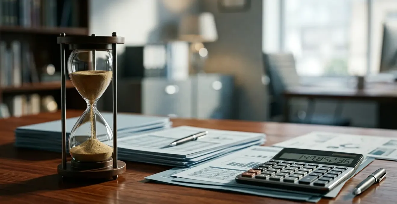 Professional financial concept showing revenue timing and tax implications