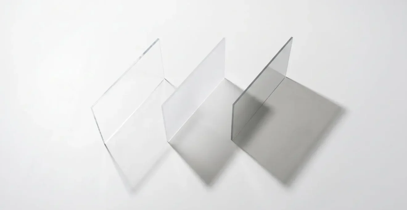 Abstract visualization showing three parallel transparent sheets casting different shadows, representing best, likely, and worst-case financial scenarios.