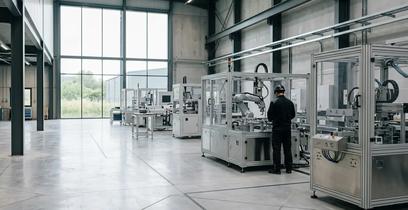 Modern industrial equipment in a well-lit factory setting symbolizing UK business capital investment